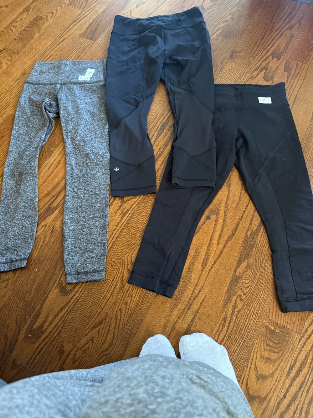lululemon athletica  womens Black and Gray Athletic Leggings - Pack of 3 size 4